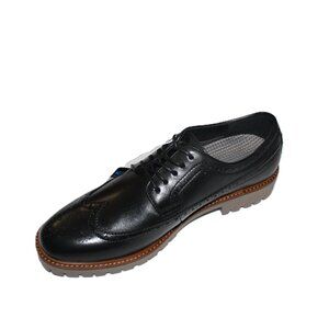 VINCE CAMUTO MEN'S KAORI BLACK WINGTIP LEATHER DRESS SHOES